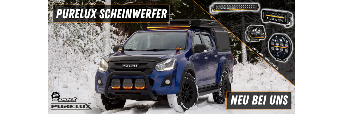 NEU bei G:part PURELUX Scheinwerfer - Purelux Scheinwerfer für Fahrzeuge ab sofort bei G:part Fahrzeugzubehör