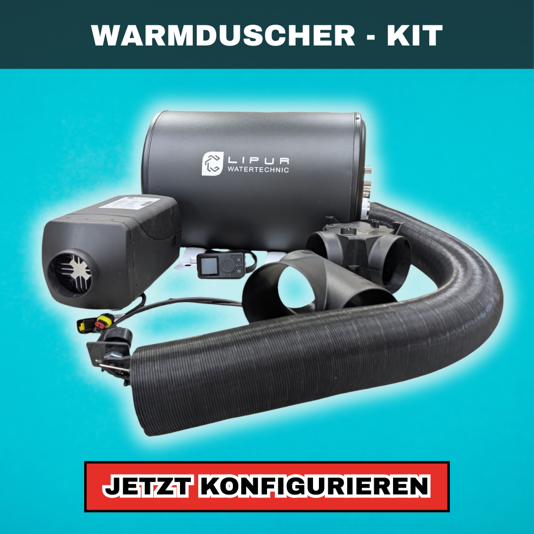 G-part Warmduscher Kit bestehend aus Calor Standheizung Diesel mit Lipur Warmwasserboiler