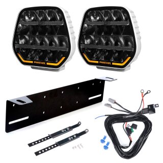 Zusatzscheinwerfer Purelux Panther 9 Weiß – Rund / 23 cm / 210 W / Ref. 25, 2 Stück – Komplettset