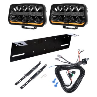 Zusatzleuchte Purelux Panther 11 – Rechteckig / 24 cm / 170 W / Ref. 20, 2 Stück – Komplettset