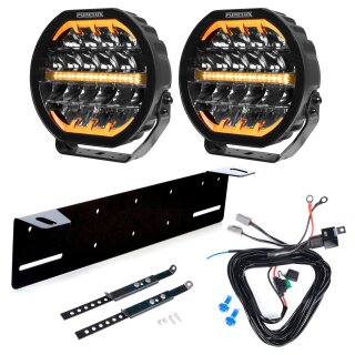 Zusatzscheinwerfer PURELUX Ranger 9 – Rund / 23 cm / 160 W / Ref. 25, 2 Stück – Komplettset