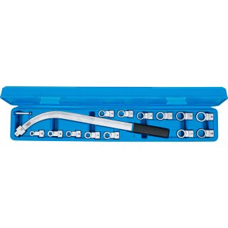 Spannrollenschlüssel-Satz | Zwölfkant SW 12 - 19 mm / E-Profil SW E10 - E18 | 15-tlg.