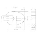 Hahnenfußschlüssel | Antrieb Innenvierkant 10 mm (3/8") | SW 11 mm