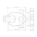 Hahnenfußschlüssel | Antrieb Innenvierkant 10 mm (3/8") | SW 15 mm