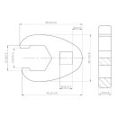 Hahnenfußschlüssel | Antrieb Innenvierkant 10 mm (3/8") | SW 19 mm