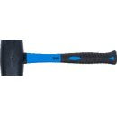 Gummihammer | Fiberglasstiel | schwarzer Kopf | Ø 60 mm | 500 g