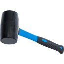 Gummihammer | Fiberglasstiel | schwarzer Kopf | Ø...
