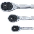 Mini-Umschaltknarren-Satz | 6,3 mm (1/4") / 10 mm (3/8") / 12,5 mm (1/2") | 3-tlg.