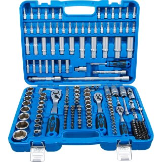 Steckschlüssel-Satz Sechskant | Antrieb 6,3 mm (1/4") / 10 mm (3/8") / 12,5 mm (1/2") | Zollgrößen | 192-tlg.