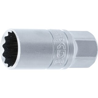 Zündkerzen-Einsatz mit Haltegummi, Zwölfkant | Antrieb Innenvierkant 12,5 mm (1/2") | SW 21 mm