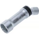 Zündkerzen-Gelenkeinsatz Zwölfkant mit Haltefeder | Antrieb Innenvierkant 10 mm (3/8") | SW 21 mm