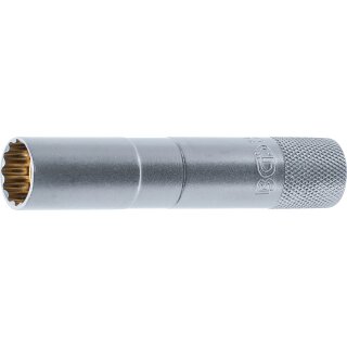 Zündkerzen-Einsatz mit Magnet, Zwölfkant, lang | Antrieb Innenvierkant 10 mm (3/8") | SW 14 mm