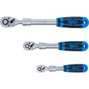 Umschaltknarren-Satz | ausziehbar | Abtrieb Außenvierkant 6,3 mm (1/4") - 10 mm (3/8") - 12,5 mm (1/2") | 3-tlg.