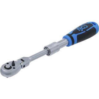 Umschaltknarre, ausziehbar, abwinkelbar | Abtrieb Außenvierkant 6,3 mm (1/4") | 210 - 250 mm