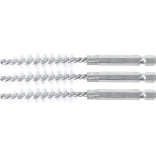 Nylonbürste | 10 mm | Antrieb Außensechskant 6,3 mm (1/4") | 3-tlg.