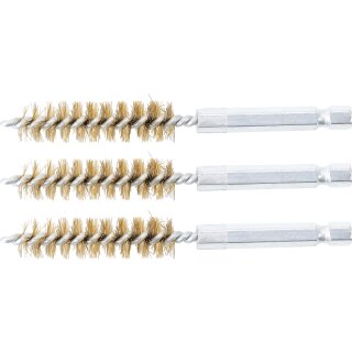 Messingbürste | 12 mm | Antrieb Außensechskant 6,3 mm (1/4") | 3-tlg.
