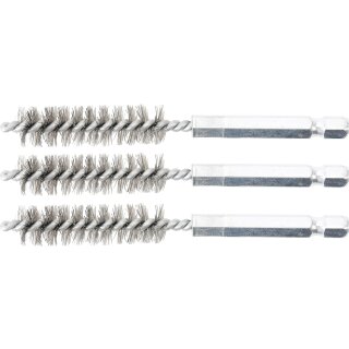 Stahlbürste | 12 mm | Antrieb Außensechskant 6,3 mm (1/4") | 3-tlg.