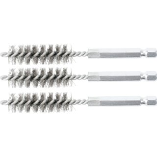 Stahlbürste | 13 mm | Antrieb Außensechskant 6,3 mm (1/4") | 3-tlg.