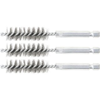 Stahlbürste | 14 mm | Antrieb Außensechskant 6,3 mm (1/4") | 3-tlg.