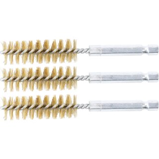 Messingbürste | 15 mm | Antrieb Außensechskant 6,3 mm (1/4") | 3-tlg.