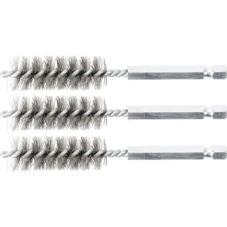 Stahlbürste | 15 mm | Antrieb Außensechskant 6,3 mm (1/4") | 3-tlg.