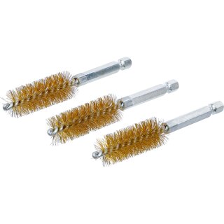 Messingbürste | 16 mm | Antrieb Außensechskant 6,3 mm (1/4") | 3-tlg.