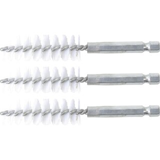 Nylonbürste | 16 mm | Antrieb Außensechskant 6,3 mm (1/4") | 3-tlg.