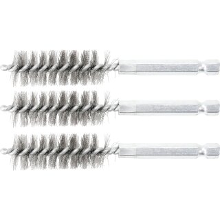 Stahlbürste | 16 mm | Antrieb Außensechskant 6,3 mm (1/4") | 3-tlg.