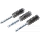 Stahlbürste | 16 mm | Antrieb Außensechskant 6,3 mm (1/4") | 3-tlg.
