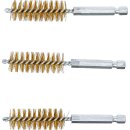 Messingbürste | 17 mm | Antrieb Außensechskant 6,3 mm (1/4") | 3-tlg.