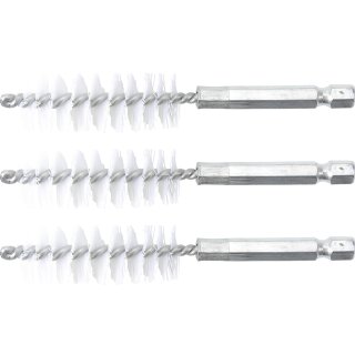 Nylonbürste | 17 mm | Antrieb Außensechskant 6,3 mm (1/4") | 3-tlg.