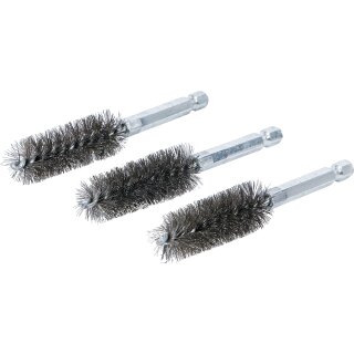 Stahlbürste | 17 mm | Antrieb Außensechskant 6,3 mm (1/4") | 3-tlg.