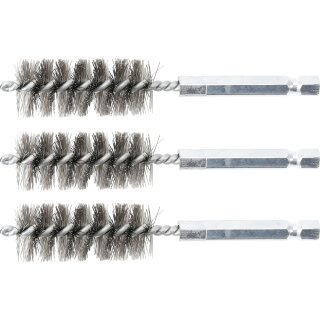 Stahlbürste | 18 mm | Antrieb Außensechskant 6,3 mm (1/4") | 3-tlg.