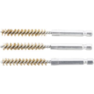Messingbürste | 8 mm | Antrieb Außensechskant 6,3 mm (1/4") | 3-tlg.