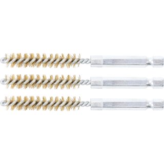 Messingbürste | 9 mm | Antrieb Außensechskant 6,3 mm (1/4") | 3-tlg.