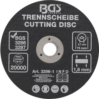 Trennscheibe | Ø 75 x 1,8 x 9,7 mm