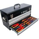 Elektriker-Metall-Werkzeugkoffer | 3 Schubladen | mit 147 Werkzeugen