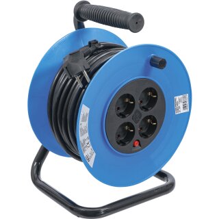 Kabeltrommel | 25 m | 3 x 1,5 mm² | 4 Steckdosen | IP 20 | 3000 W