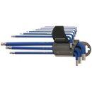 Winkelschlüssel-Satz | extra lang | Innensechskant / Innensechskant mit Kugelkopf 1,5 - 10 mm | 9-tlg.