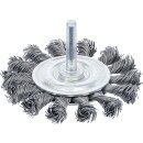 Scheibenbürste | Antriebswelle 6 mm | gezopft | Ø 75 mm