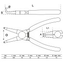 Sprengringzange | gebogen | für Innensprengringe | 180 mm