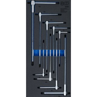 Werkstattwageneinlage 1/3: Schraubendreher-Satz mit T-Gleitgriff | T-Profil (für Torx) | T10 - T50 | 9-tlg.