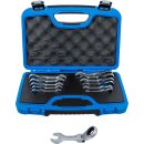 Ratschenring-Maulschlüssel-Satz | kurz | abwinkelbar | SW 8 - 19 mm | 12-tlg.