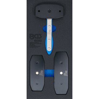 Werkstattwageneinlage 1/3: Bremskolben-Rückstell-Werkzeug | mit Ratschenfunktion | 7-tlg.