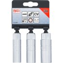 Zündkerzen-Einsatz-Satz Zwölfkant | Antrieb Innenvierkant 10 mm (3/8") | SW 14 - 16 - 18 mm | 3-tlg.