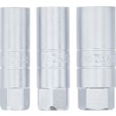 Zündkerzen-Einsatz-Satz Zwölfkant | Antrieb Innenvierkant 10 mm (3/8") | SW 14 - 16 - 18 mm | 3-tlg.