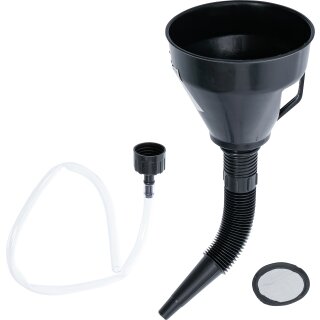 Öl-Einfülltrichter-Satz | mit flexiblem Rohr und Schlauch | Ø 135 mm | 3-tlg.