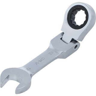 Ratschenring-Maulschlüssel | kurz | abwinkelbar | SW 12 mm