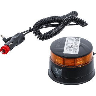 Akku-Rundumkennleuchte | gelb | mit Magnet | 12V / 24 V | Ø 130 mm
