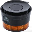 Akku-Rundumkennleuchte | gelb | mit Magnet | 12 V / 24 V | Ø 130 mm